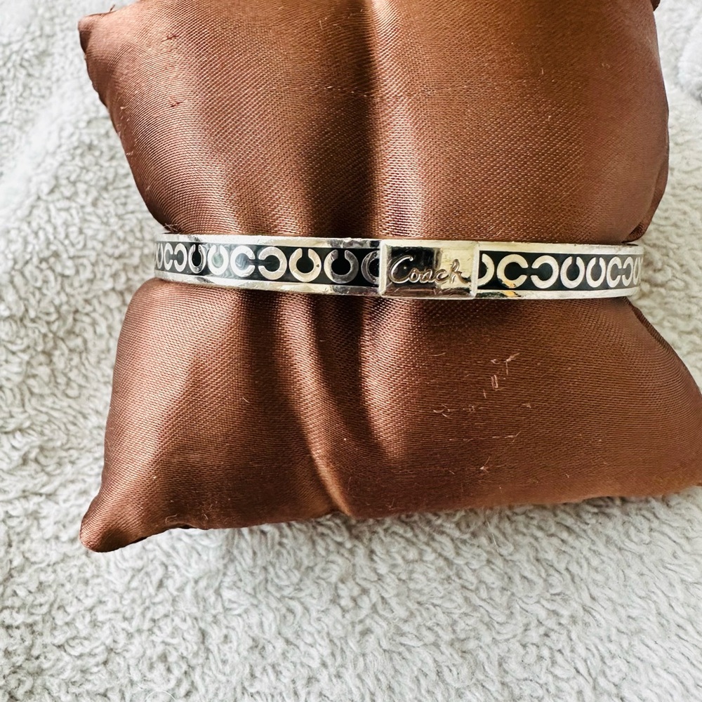 Coach Black and Silver Geometric Bracelet